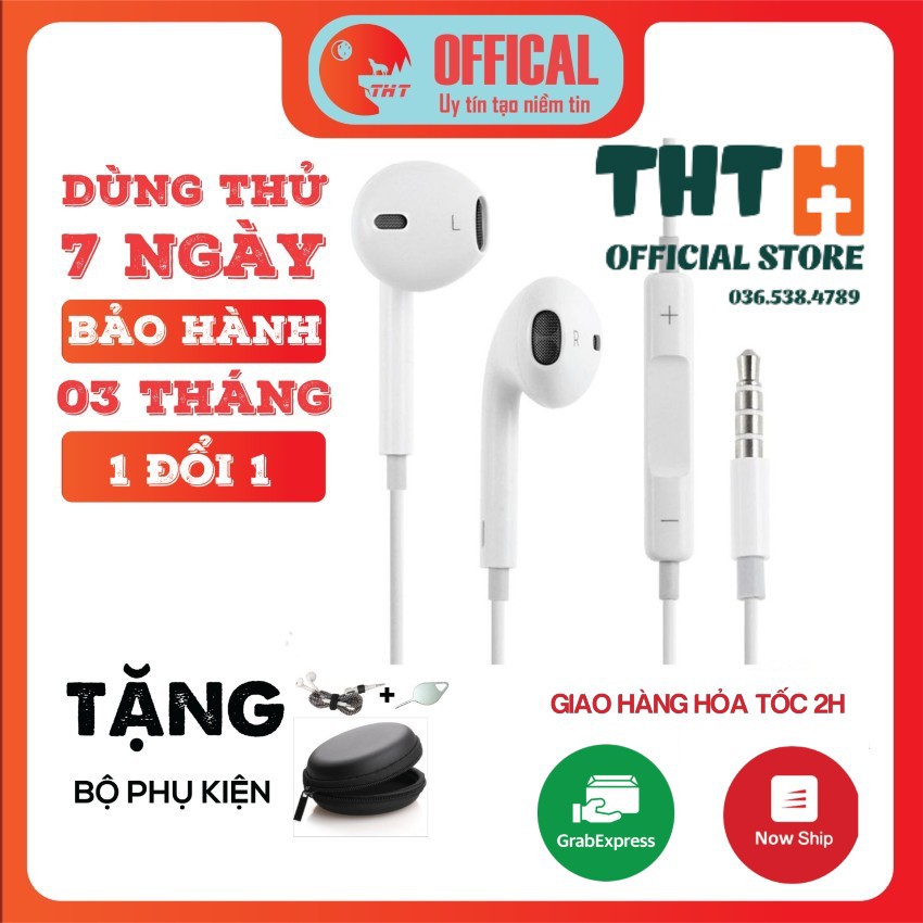 [BH 1 Đổi 1] Tai nghe IP 6/6s Zin Công Ty- Tặng bao đựng  - Bảo hành 3  tháng lỗi 1 đổi 1 tại Toàn Quốc