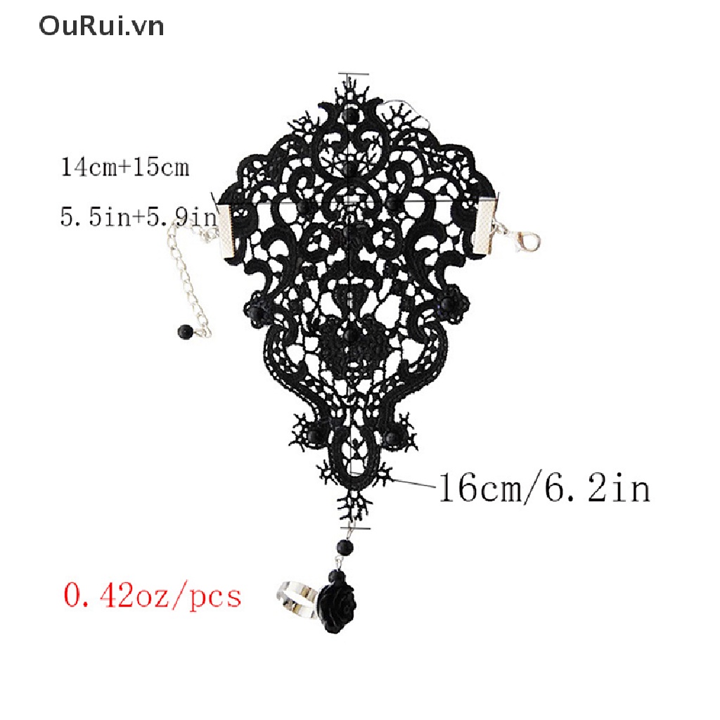 1 Vòng Đeo Tay Chuỗi Hạt Phối Ren Hoa Hồng Có Thể Điều Chỉnh Kích Cỡ