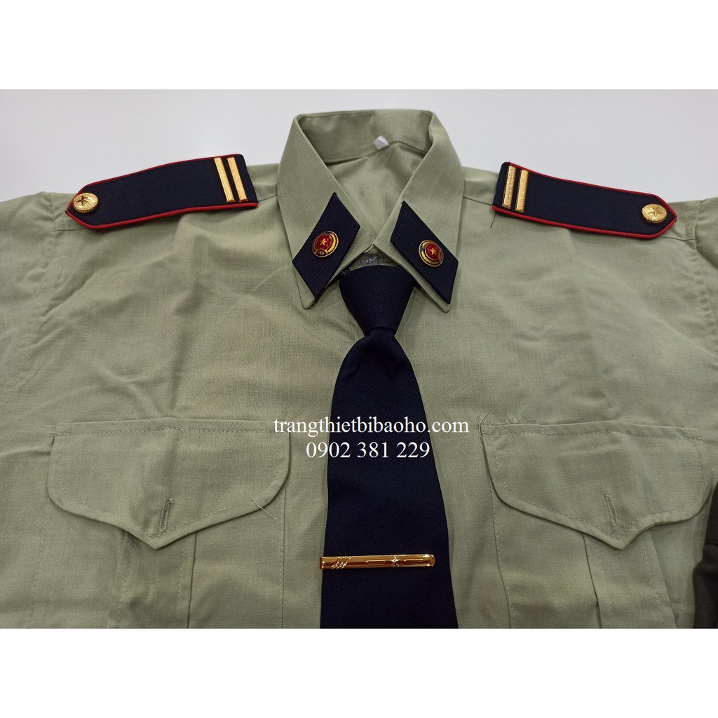 Quần áo bảo vệ tay ngắn, quần kaki xanh rêu, nón rêu đầy đủ phụ kiện - đủ size