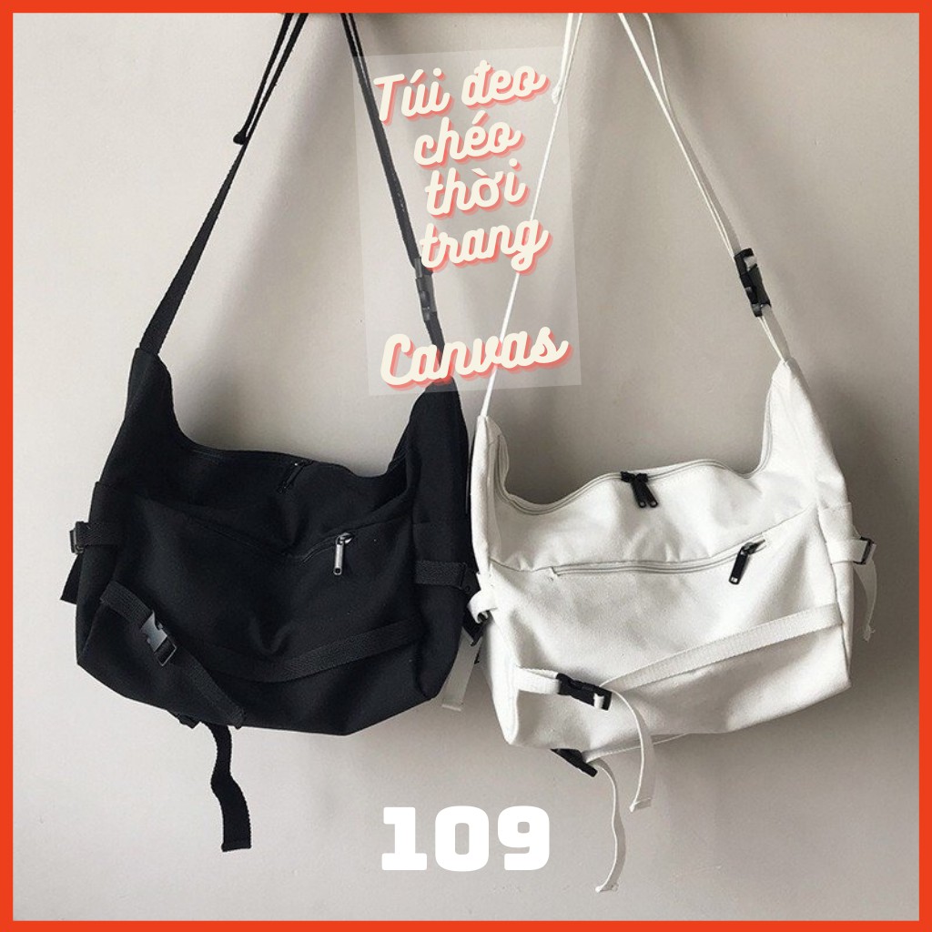 💖Túi Chéo Thời Trang💖Túi Đeo Chéo Canvas Nam Nữ Cỡ Lớn Unisex Hàn Quốc Học Sinh Vải Xịn Cao Cấp Cá Tính Đi Hoc Đi Chơi💖