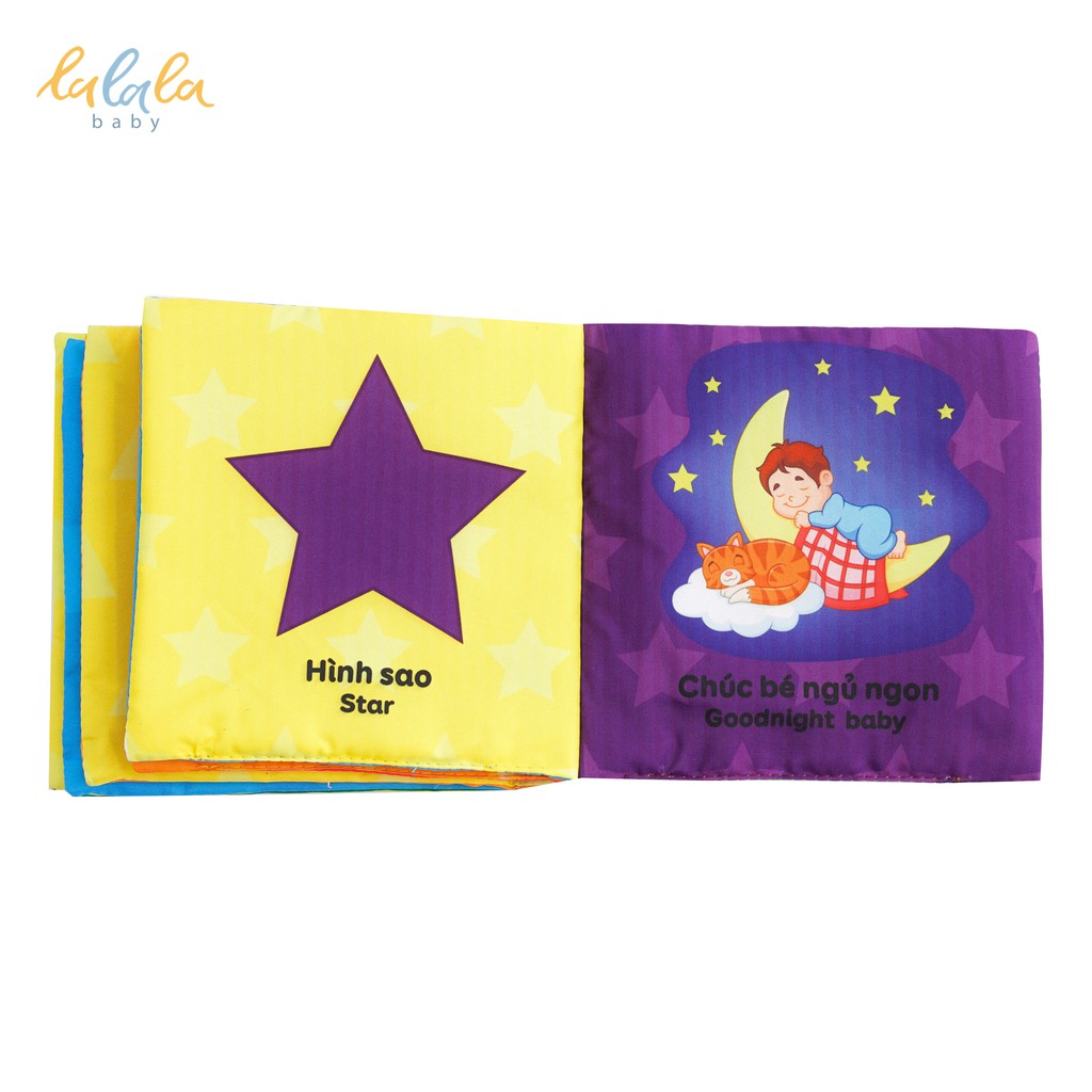 Sách vải Lalala baby, kích thích đa giác quan chủ đề Hình khối, kích thước 15x15cm 12 trang