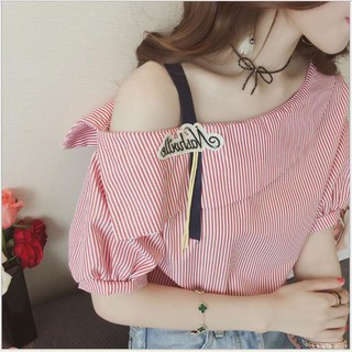 (Hàng order) Áo sơ mi vai lệch SSB098