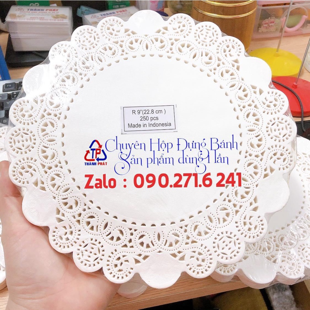 250 Giấy ren lót bánh 22cm - Giấy thấm dầu mỡ