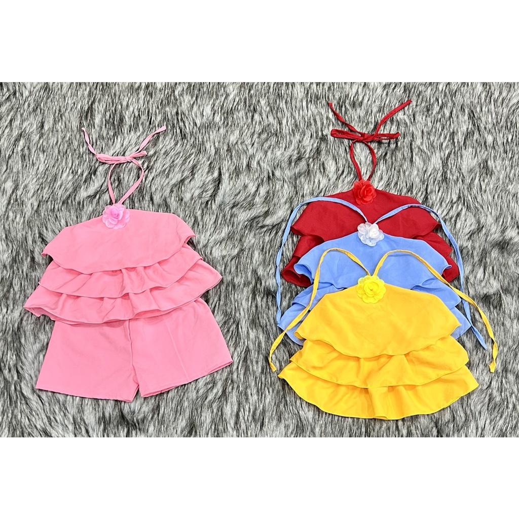 Bộ Lụa Dây Yếm Tầng Bé (6-14kg) (giao màu ngẫu nhiên)