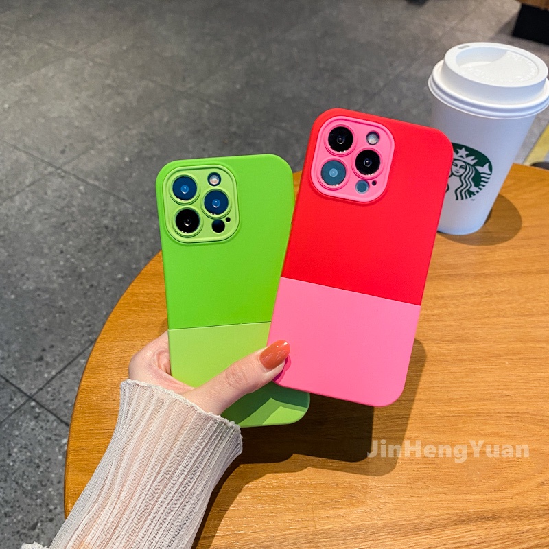 Ốp Điện Thoại Silicon Dẻo Màu Tương Phản 3 Trong 1 Cho IPhone 13 12 11 Pro MAX