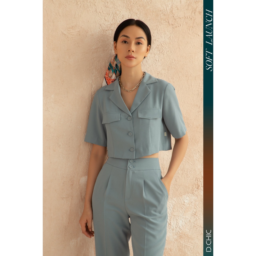ÁO CROPTOP CỔ 2 VE 2 TÚI ỐP D.CHIC MS: 1811479