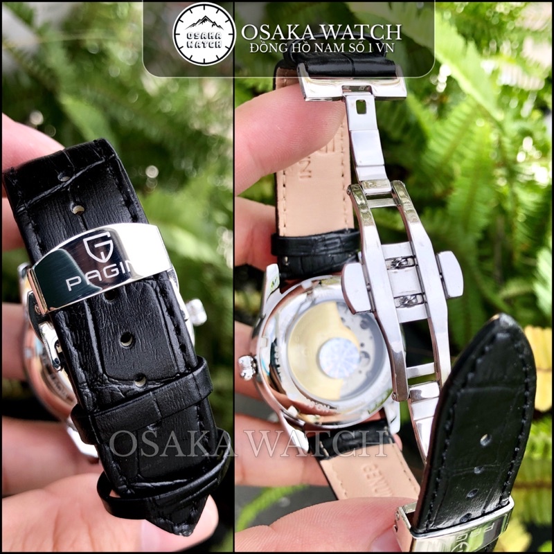 Đồng Hồ Cơ Nam PAGINI Automatic Dây Da Lộ Cơ Chính Hãng Chống Nước Chống Xước Cao Cấp