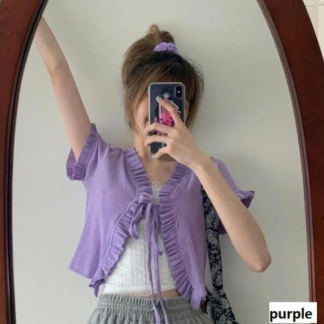 Áo Khoác Cardigan Dệt Kim Phối Ren Xinh Xắn Cho Nữ - kiwiuri | BigBuy360 - bigbuy360.vn