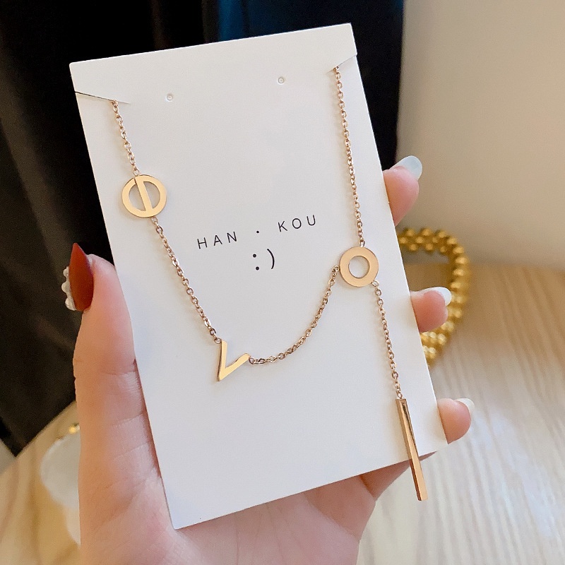 Vòng cổ Mạ Vàng Hồng 18k Mặt Hình Trái Tim Thời Trang Cho Nữ