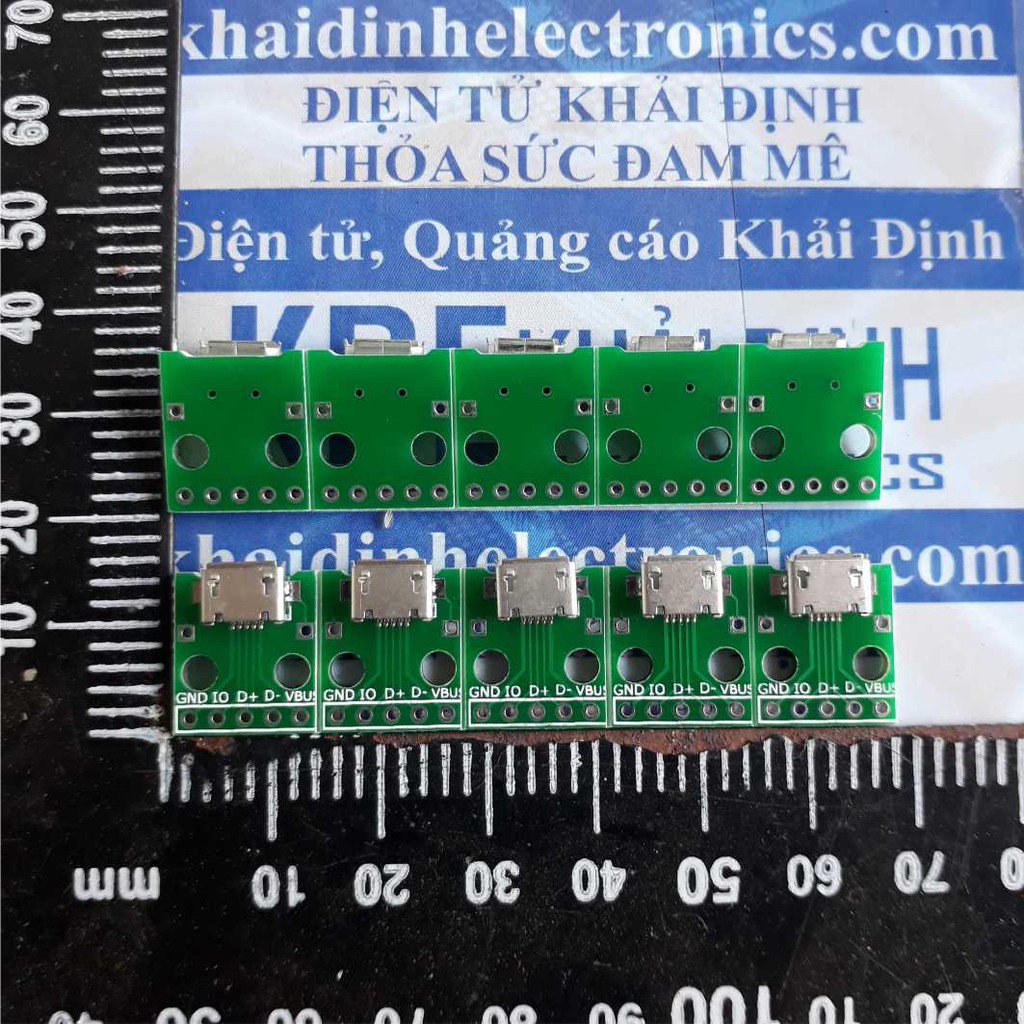 5 cái pcb mạch cổng microUsb đầu cái 5P chuyển sang lỗ 2.54mm kde3615