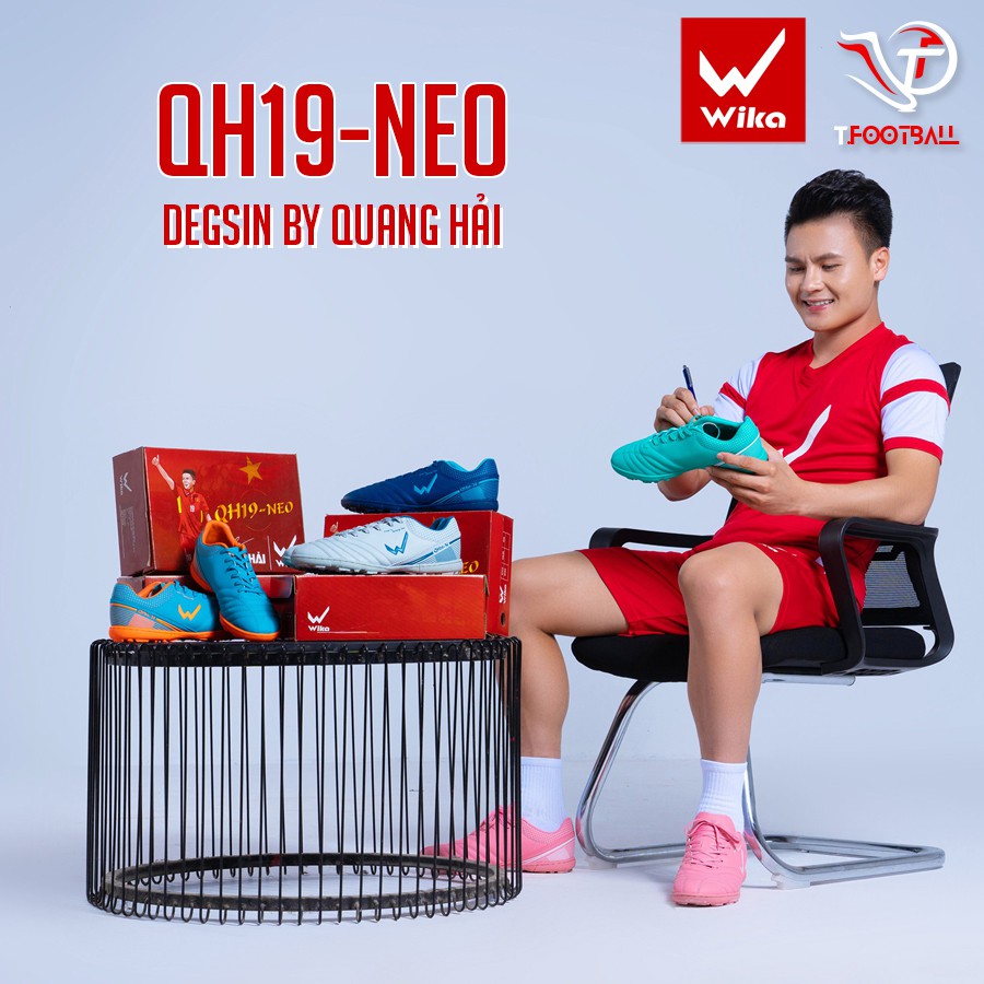 [ CHÍNH HÃNG ] Giày Đá Bóng Wika Quang Hải QH19-NEO, Sân cỏ nhân tạo