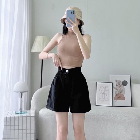 Quần short kaki nữ eo nhún thun có bigsize XXL cho chị em 70kg (Mã SJ1115)