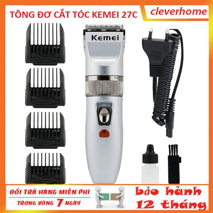 Tăng đơ, Tông đơ cắt tóc gia đình tiện dụng Kemei 27c dùng cắt tóc trẻ em, người lớn