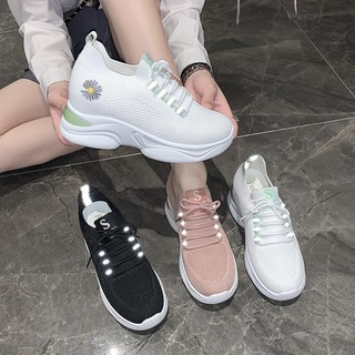 Giày thể thao nữ độn đế 7cm ✨HÀNG HOT-FREESHIP✨giày thể thao nữ vải  lưới co giãn cực êm, cực thoáng