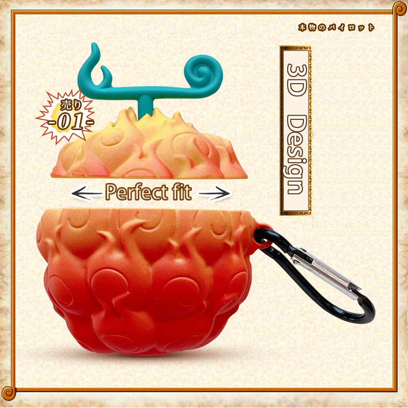 Vỏ Bảo Vệ Hộp Sạc Tai Nghe compatible AirPods1/2/Pro Hình Trái Cây/ Ác Quỷ Trong One Piece