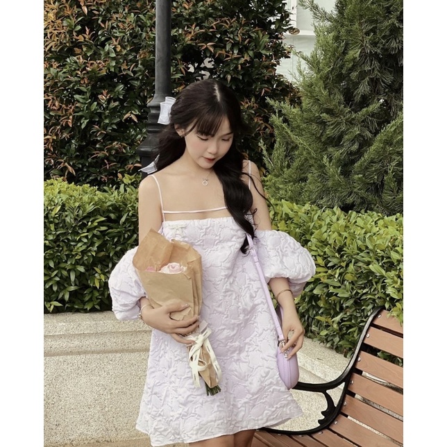 Váy dây tay bồng xốp Simbabo