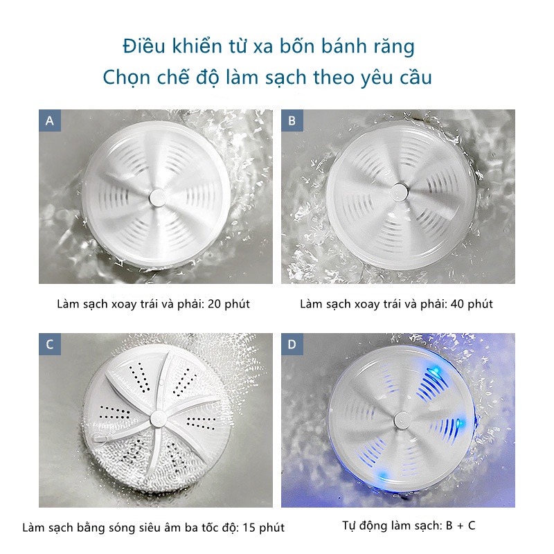 Youpin Máy giặt siêu âm turbo di động đồ lót mini đồ lót máy giặt máy giặt mini doux Máy Giặt Mini