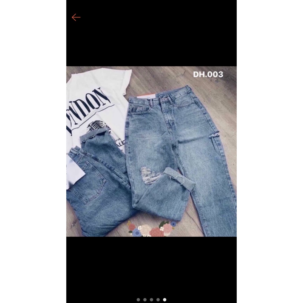 Quần baggy jean nữ rách gối - quần jeans nữ rách gối cạp cao, ống bó SIÊU HOT TREND