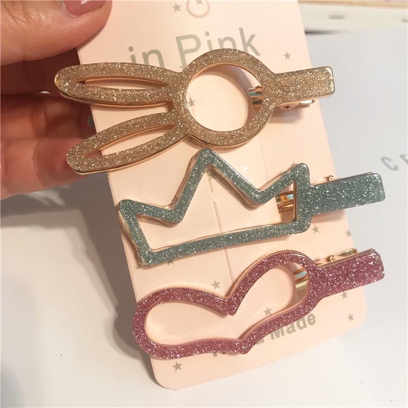 Kẹp tóc hình trái tim/thỏ dễ thương cho nữ 2021