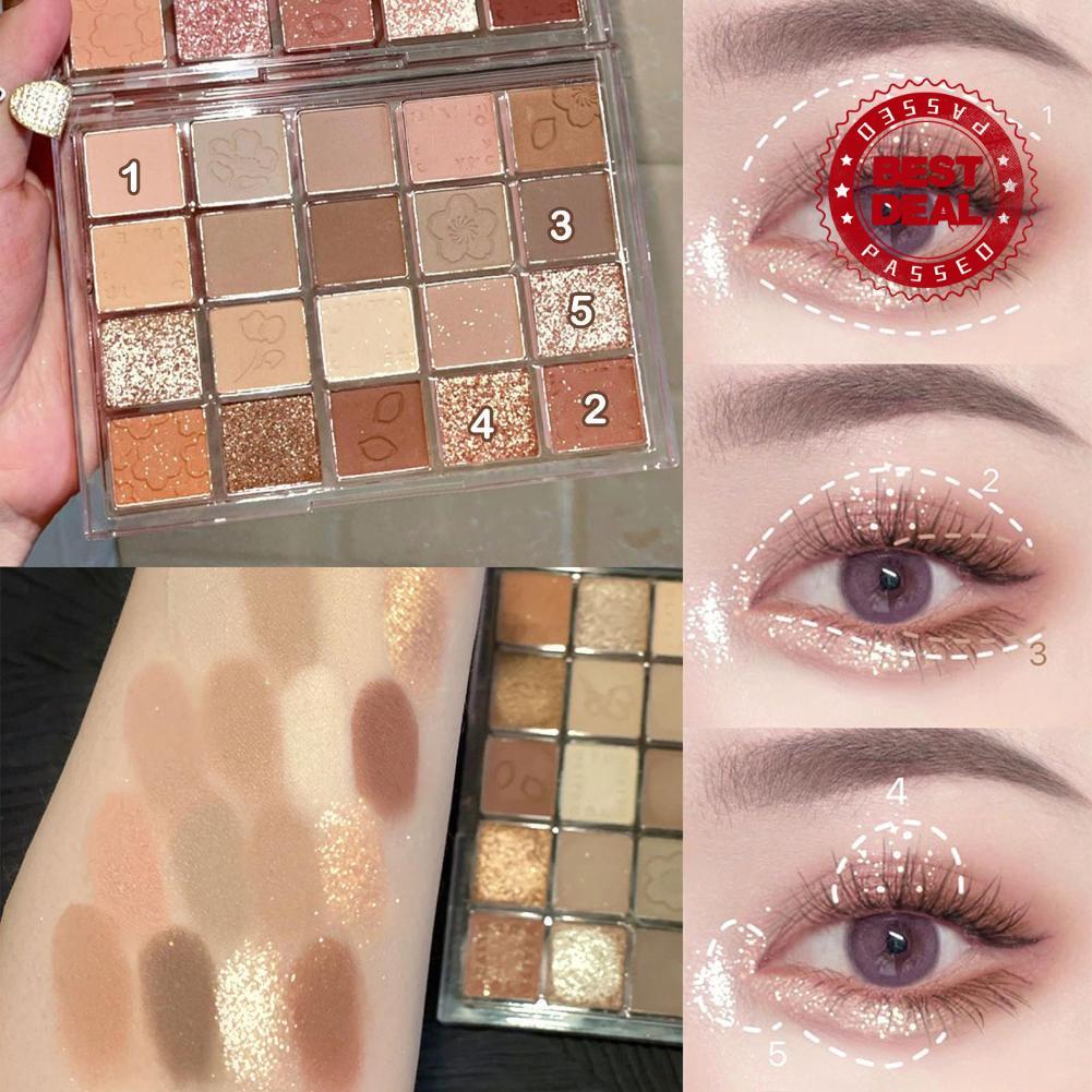 Bảng Phấn Mắt 20 Màu Lì Và Ánh Nhũ Kết Hợp Trang Điểm Kháng Nước Và Lâu Trôi S0W5