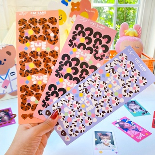 Tấm sticker tai mèo decor toploader, trang trí