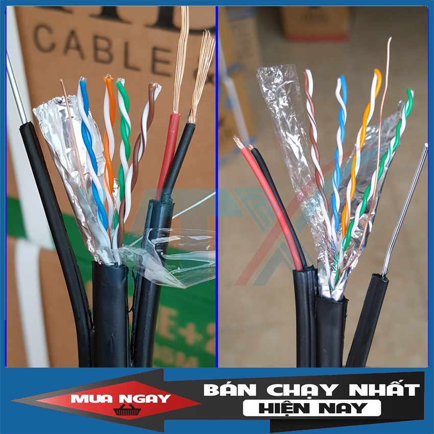 [CHÍNH HÃNG] Cáp mạng Cat5e FTP HDPRO kèm nguồn đồng nguyên chất chất lượng cao - Đại lý phân phối toàn quốc