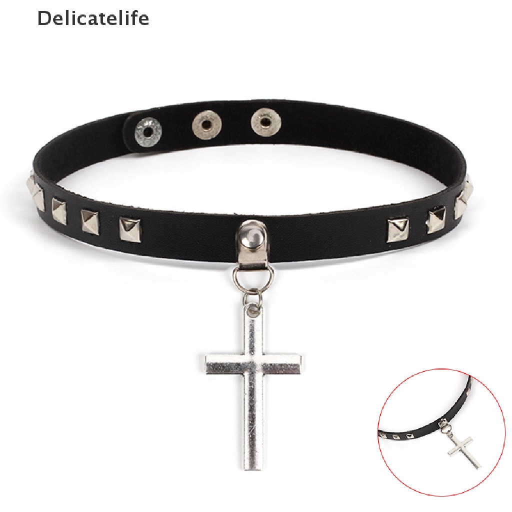 Vòng cổ choker bằng da PU phong cách punk gothic