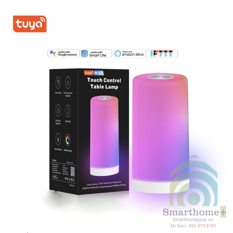 Đèn Ngủ Wifi Cảm Ứng Đổi Màu Điều Khiển Từ Xa Tuya SHP-HUE6B
