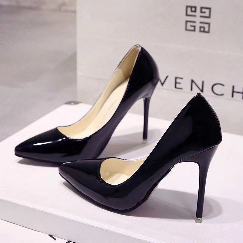 Big Size 36-43 Giày Cao Gót Nữ Mũi Nhọn 7-10 Phân Thời Trang HIỆN ĐẠI - giày cao gót Đen