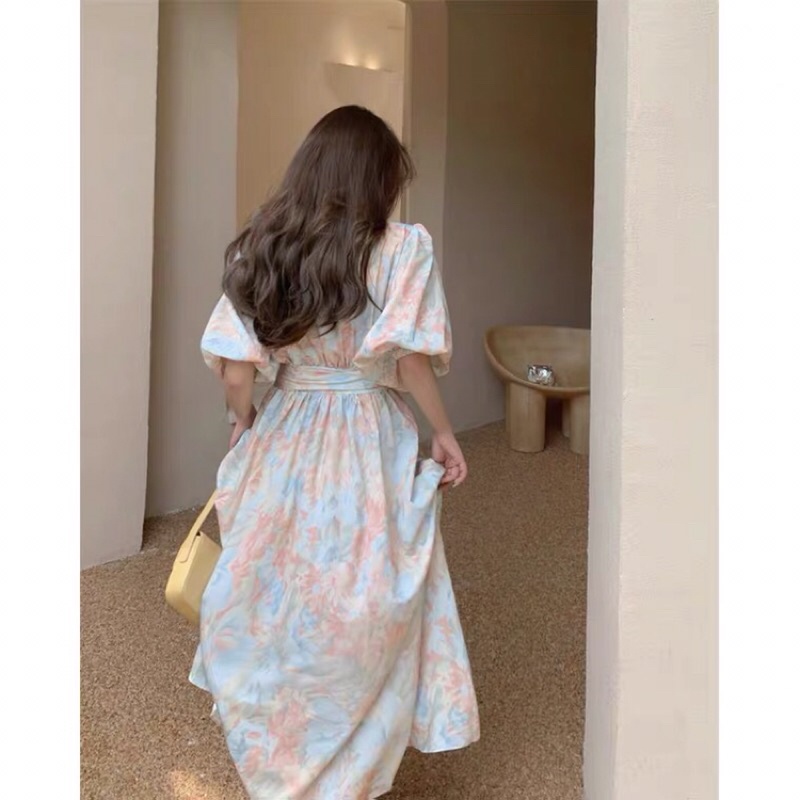 Váy Maxi Xẻ Ngực Nữ tính dịu Dàng Vải Mát