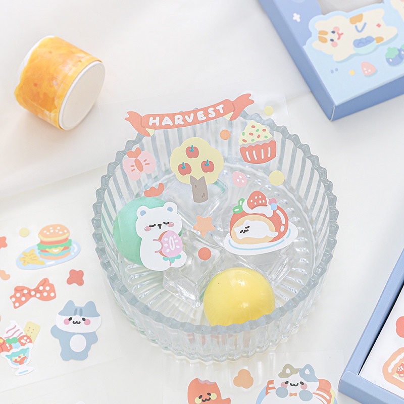 Sticker cute/Set 10 tấm sticker hình dán Little Cookie trang trí toploader sổ planner bullet journal Hàn Quốc Tẻn Tẻn