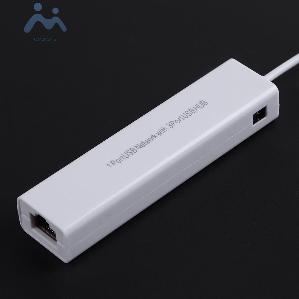 Bộ Chia 3 Cổng Usb 2.0 Hub 10 / 100mb Micro Usb Sang Rj45 Lan