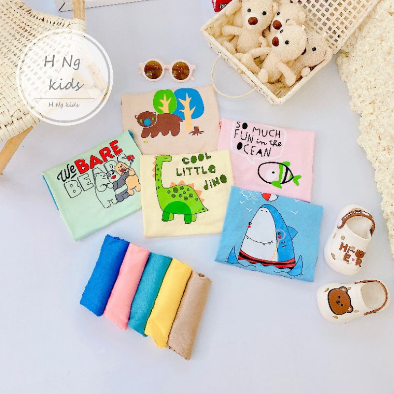 Đồ bộ bé gái, bé trai thun lạnh Quần áo dài tay thu đông cho bé 1 2 3 4 5 tuổi