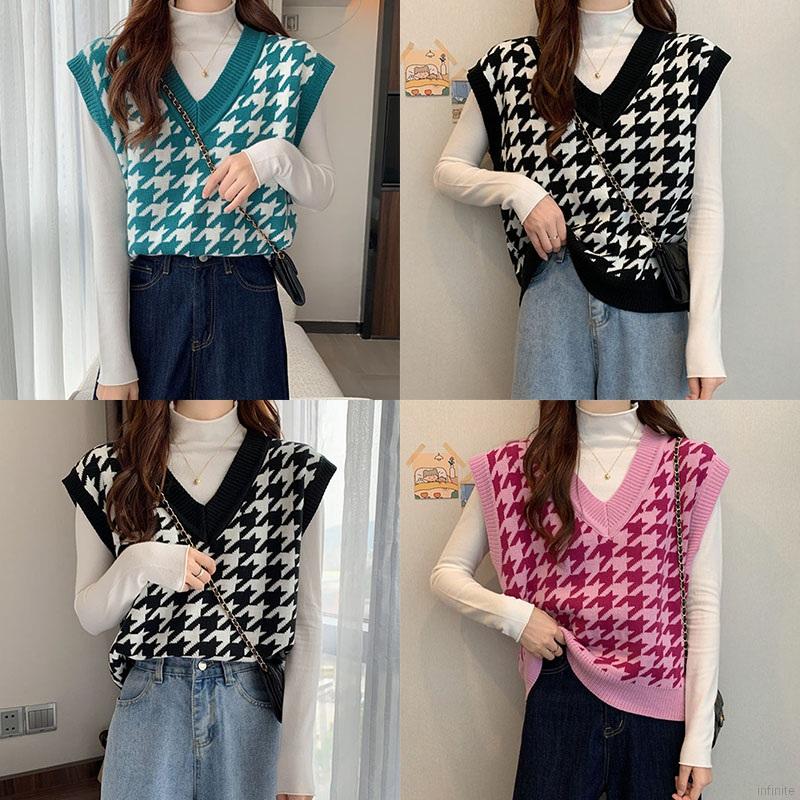 Áo Khoác Gile Dáng Rộng Kẻ Sọc Lưới Thời Trang Thu Đông Dành Cho Nữ | BigBuy360 - bigbuy360.vn