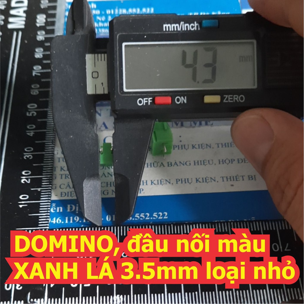 DOMINO, đầu nối màu XANH LÁ, 3.5mm, loại nhỏ 2P 3P kde2796