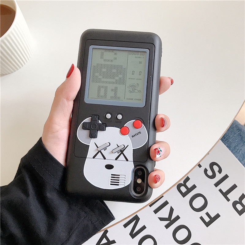 Ốp Điện Thoại Cứng Hình Máy Chơi Game Tetris Cho iPhone 13 Pro / 12 / 11 Pro Max / XR / 7+ / 6 / Xs