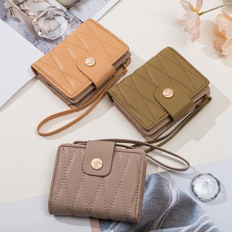Ví cầm tay có dây khóa kéo thời trang dành cho bạn nữ
