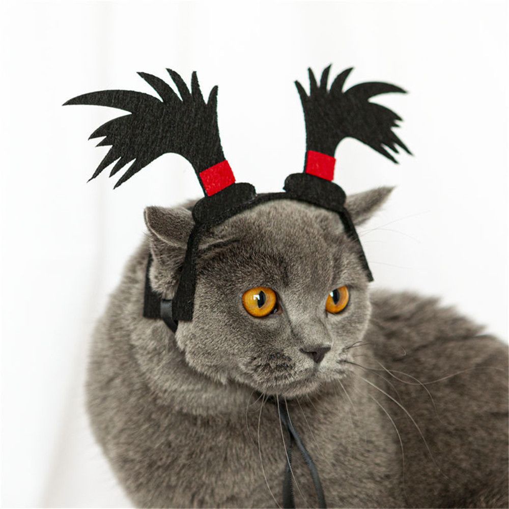 Băng đô cài tóc hình sừng tuần lộc hóa trang Halloween cho thú cưng