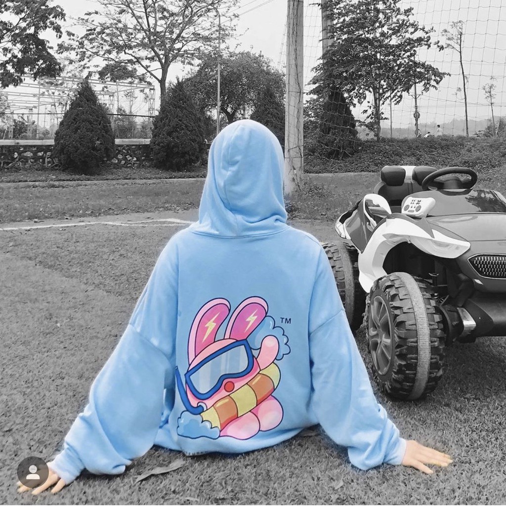 Áo khoác nữ HOMIES HD Bunny nỉ bông kéo khóa liền mũ