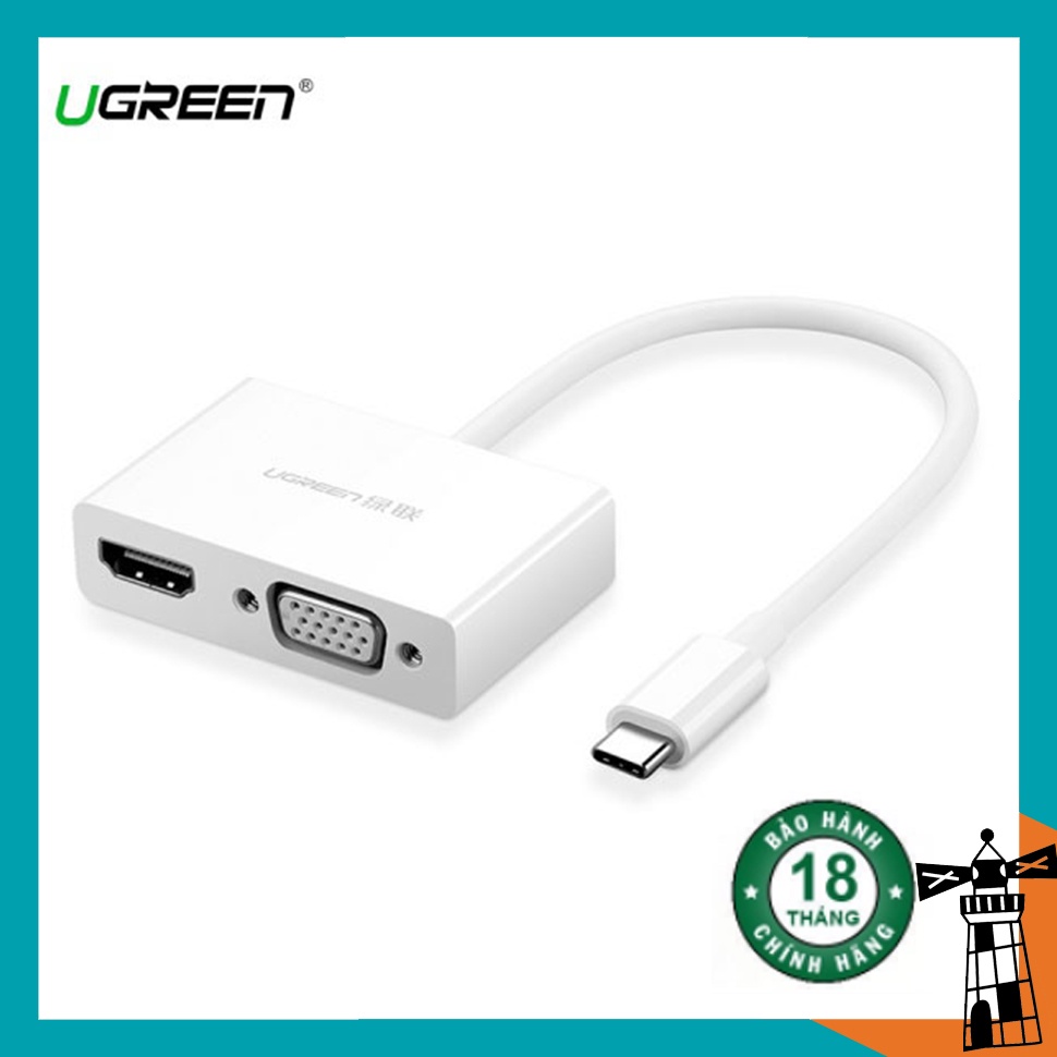 Bộ chuyển đổi USB-Type C sang HDMI + VGA Ugreen 30843