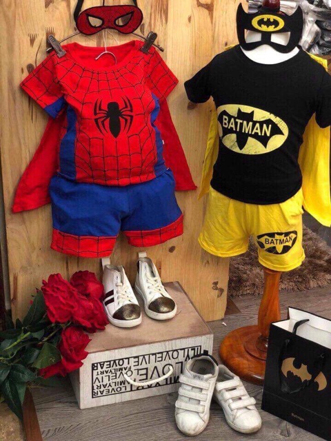 Bộ Batman cotton 4 chi tiết ( gồm : áo , quần, khăn, mặt nạ)