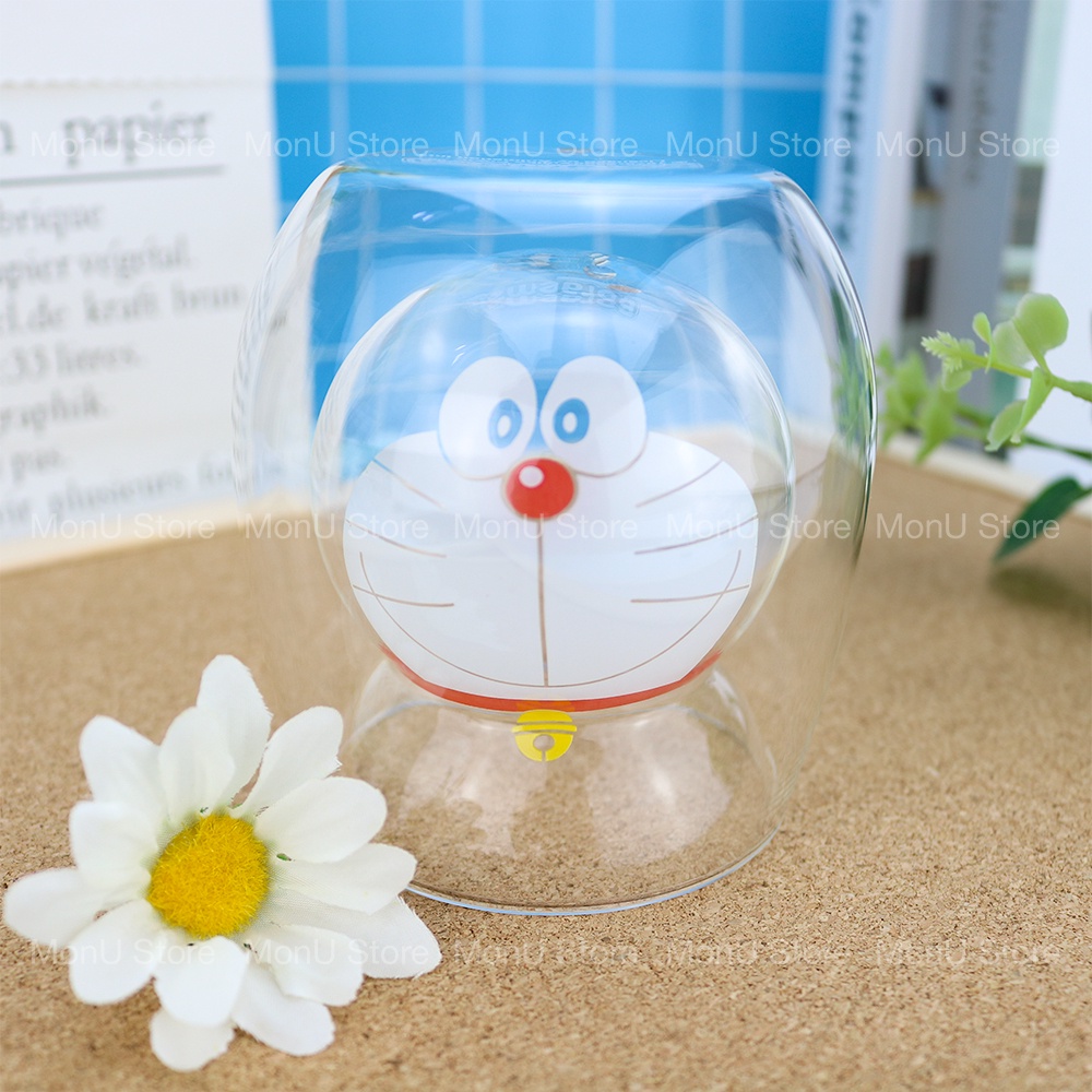 Ly thủy tinh cách nhiệt hình DORAEMON DOREMON 3D dễ thương cute MON0089 TooYoo