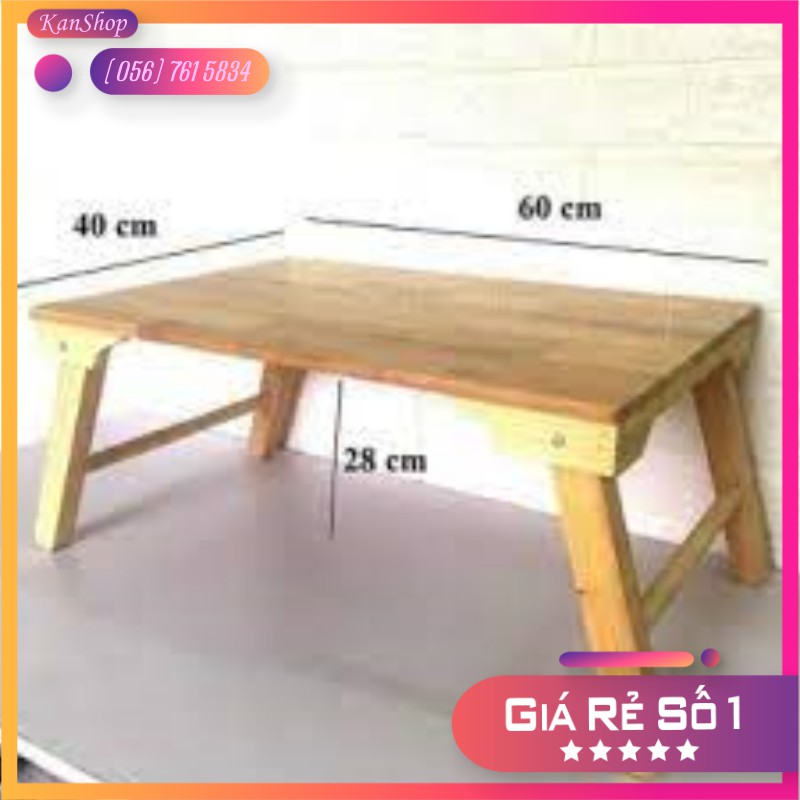 Bàn Gỗ Đa Năng Chân Xếp 40x60cm - Bàn trà chữ nhật sofa/cafe ngồi bệt gấp gọn gỗ tự nhiên đa năng