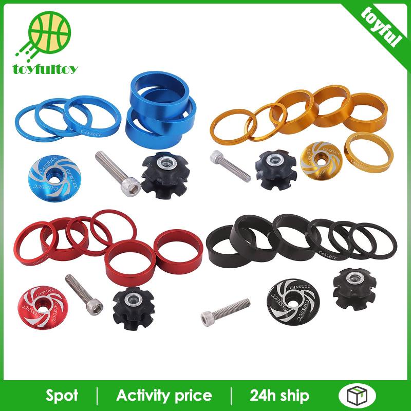 Bộ Vòng Đệm Tai Nghe 1 1 / 8 Inch Kèm Nắp Đậy Dành Cho Xe Đạp