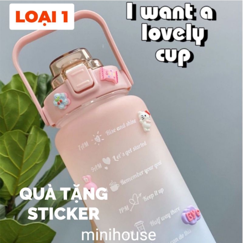 Bình đựng nước , Bình nước chia vạch 2 lít nhắc nhở uống nước