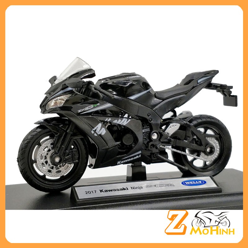 MÔ HÌNH XE MOTO Siêu xe Kawasaki Ninja ZX10-RR - WELLY tỷ lệ 1:18