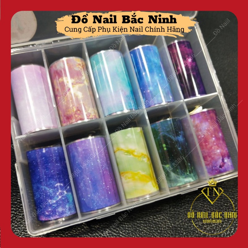 Foil Dán Móng Nail Hình Thương Hiệu, Vân Đá, Hoa Nghệ Thuật Set 10 Cuộn