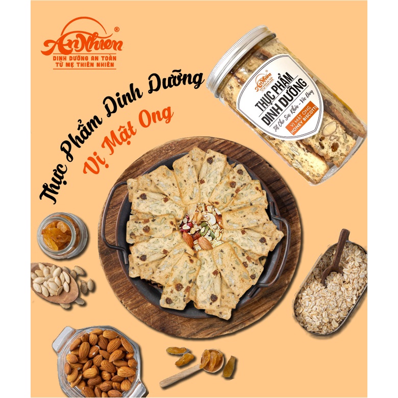 BISCOTTI, Thực Phẩm Dinh Dưỡng An Nhiên (3 vị) 250g MUA 2 HŨ TẶNG NGAY 1 LY TRONG 600ML