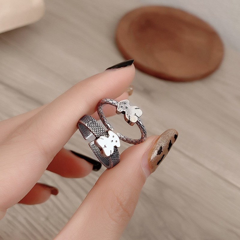 Nhẫn họa tiết hình con gấu xinh xắn thời trang cá tính