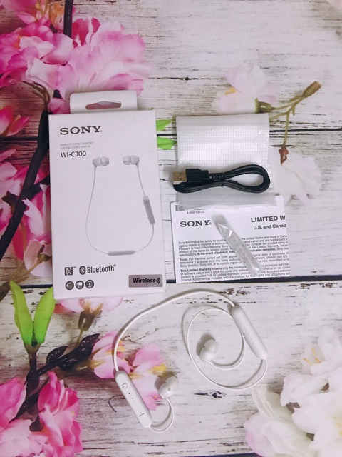 Tai nghe bluetooth WI-C300 White & black Cáp usb no box